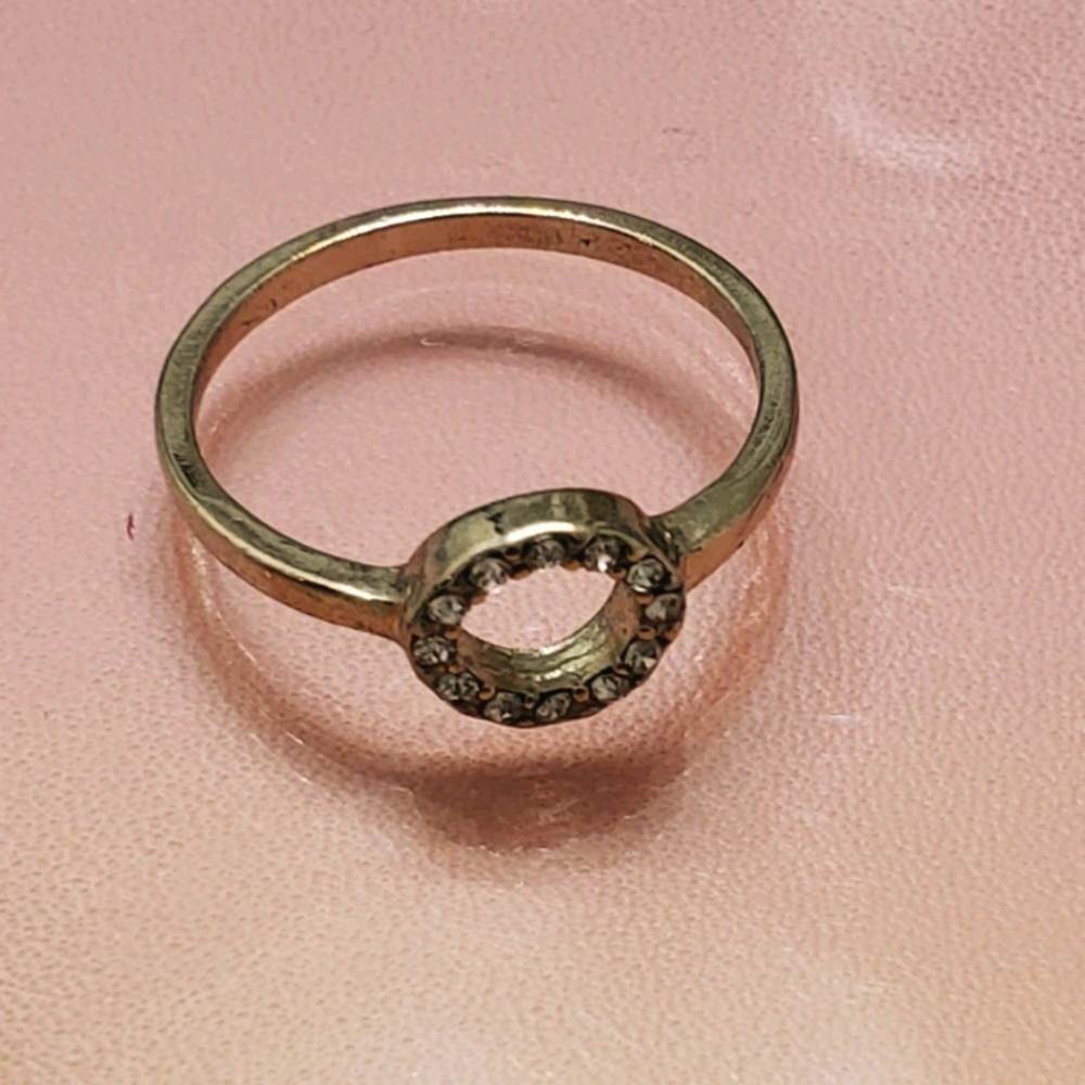 Gold tone circle ring